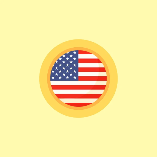 Flag United States Frame Flat Design Style — Stock Vector