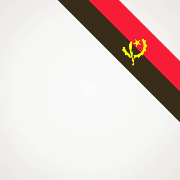 Bandera Cinta Inclinada Esquina Angola Para Una Aera Superior Derecha — Vector de stock