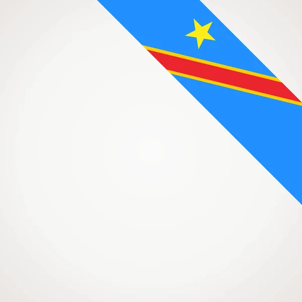 Coin Incliné Ruban Drapeau Congo Pour Une Aera Haut Droite — Image vectorielle