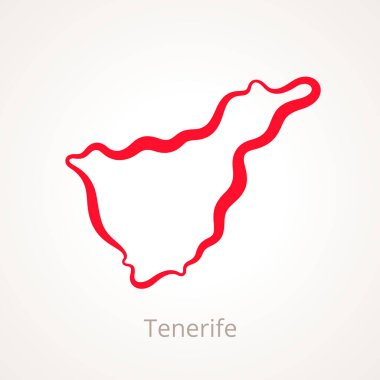 Tenerife haritası kırmızı çizgiyle işaretlendi.