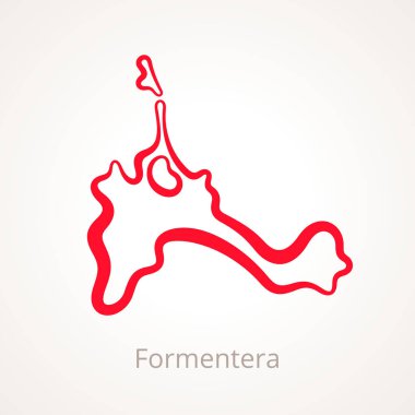 Formentera haritası kırmızı çizgi ile işaretlendi.