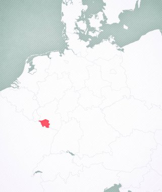 Almanya haritasında saarland yumuşak çizgili klasik arka planla.