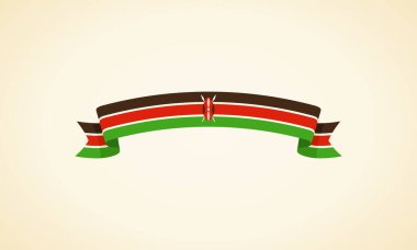 Düz dizayn tarzında Kenya bayrağıyla şerit.