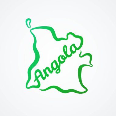 Angola Haritası - şekil ve isim tek satırda