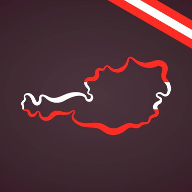 Avusturya 'nın ana hat haritası bayrağın renkleriyle işaretlendi