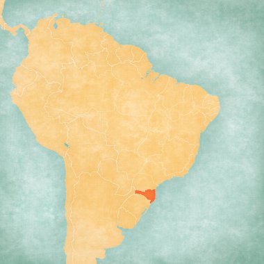 Brezilya haritasında Santa Catarina yumuşak grunge ve eski usul, suluboya resimli eski kağıt gibi. 
