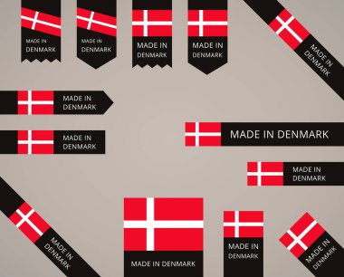 Danimarka yapımı - Danimarka bayraklı siyah kenar etiketler