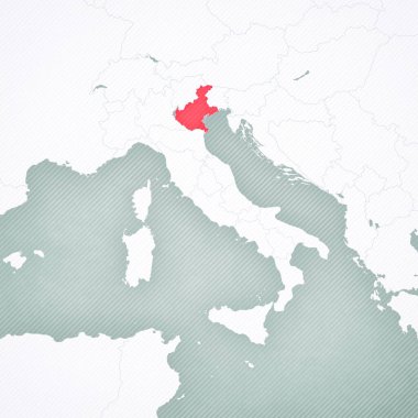 İtalya haritasında Veneto yumuşak çizgili vintage arka planla. 