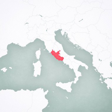 Lazio İtalya haritasında yumuşak çizgili klasik arka planda. 