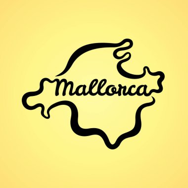 Mallorca Haritası - şekil ve isim tek satırda