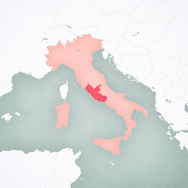 Lazio İtalya haritasında yumuşak çizgili klasik arka planda. 