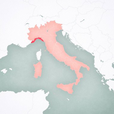 Liguria İtalya haritasında yumuşak çizgili klasik arka plana sahip. 