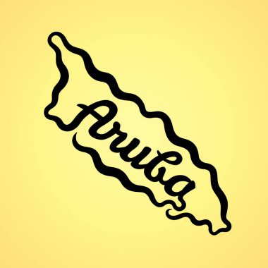 Aruba Haritası - bir satırda şekil ve isim