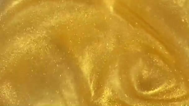 Gold Abstract Liquid Motion Abstract Background Copy Space Shine Glitter — Vídeos de Stock