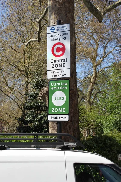 Ulez London Storbritannien April 2019 Ulez Ultra Low Emission Zone — Stockfoto