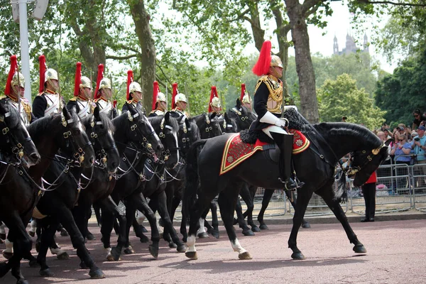 stock image LONDON, UK - June 17, 2023: Kings Coldstream Guards Marching on The Mall for The King's Birthday Parade, London, UK