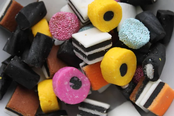 Full Frame View Assorted English Liquorice Candy — Stock Photo, Image