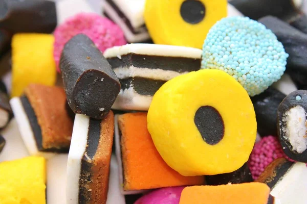 Full Frame View Assorted English Liquorice Candy — Stock Photo, Image
