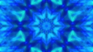 Soyut Mavi Kaleydoskop Arkaplan Motion ArrayA dinamik 4K hareket grafiksel video Parlak mavi ışıklar bir kaleydoskop gibi farklı şekiller ve şekiller oluşturur.
