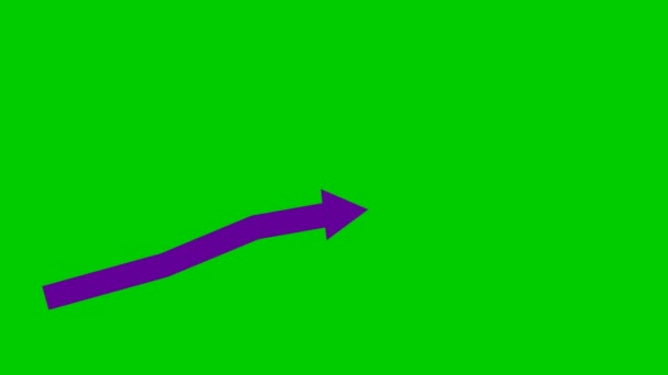 Animowana Fioletowa Strzałka Schemat Wzrostu Gospodarczego Ilustracja Wektora Izolowana Zielonym — Wideo stockowe