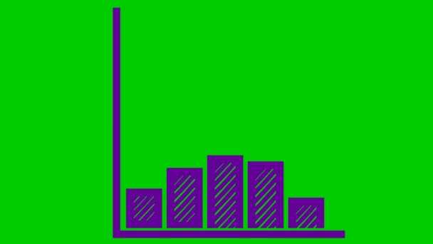 Animált Pénzügyi Növekedési Diagram Trendvonal Grafikon Ibolya Szimbólum Növekedési Sáv — Stock videók
