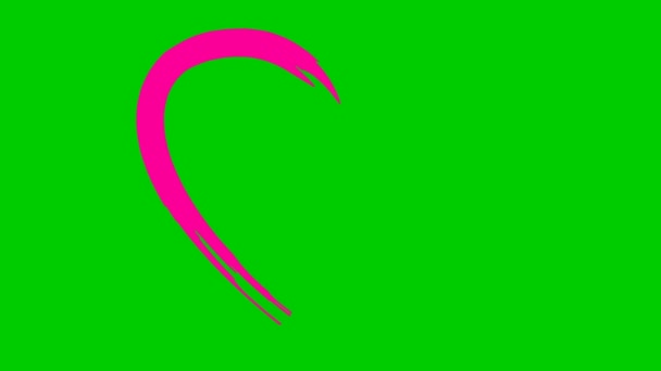 Corazón Animado Color Rosa Dibuja Vídeo Bucle Concepto Amor Voluntariado — Vídeos de Stock