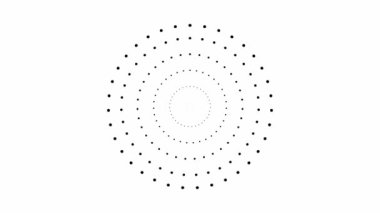 Merkezden yükselen siyah noktalar. Vektör illüstrasyonu beyaz arkaplanda izole edildi.