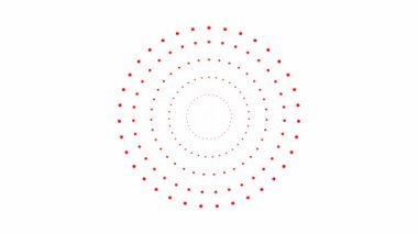 Merkezden yükselen kırmızı noktalar. Vektör illüstrasyonu beyaz arkaplanda izole edildi.