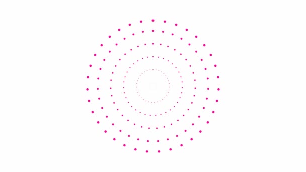 中心からピンク色の点が増えていくアニメーション 白を基調としたベクトルイラスト — ストック動画