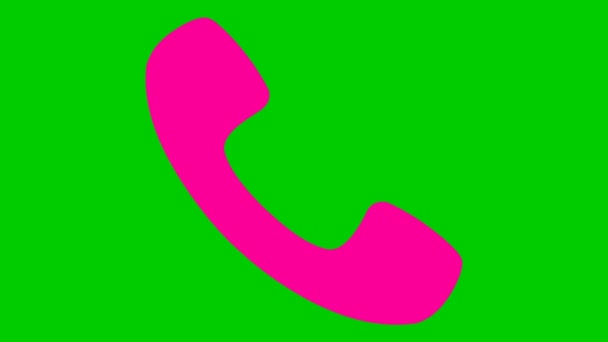 Animiertes Rosafarbenes Handy Symbol Symbol Des Hörers Konzept Der Kommunikation — Stockvideo