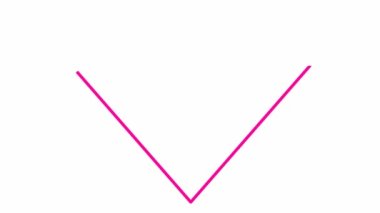 Pembe bir elmas sembolü çizmenin animasyonu. Mücevher ikonu. Kalite kavramı, ideal. Beyaz arkaplanda izole edilmiş doğrusal vektör çizimi.