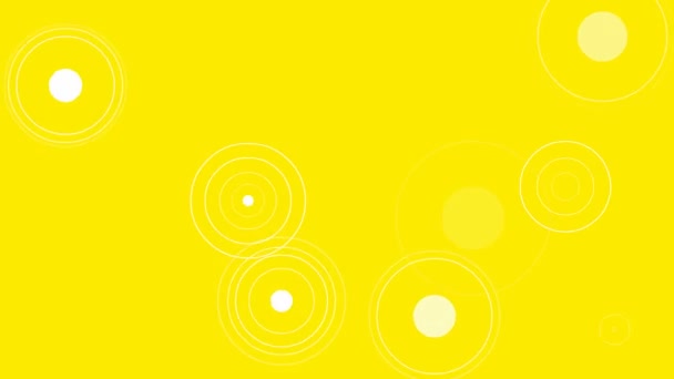 Animowane Żółte Abstrakcyjne Tło Białym Kółkiem Tło Animacją Pierścieni Koncepcja — Wideo stockowe