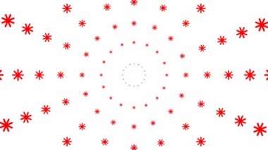 Yılbaşı dilekçesi. Merkezden yükselen pembe kar taneleri. Döngülü video. Kar yağıyordu. Beyaz arkaplanda kar yağışı izole edildi.