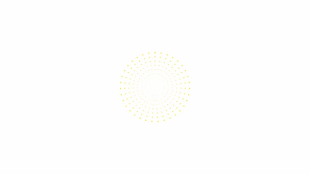 从中心不断增加的黄色圆圈动画 飞溅的符号 循环视频 在白色背景上孤立的向量图 — 图库视频影像