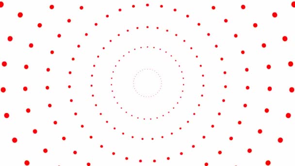 中央から赤い点が増えていくアニメーション 白を基調としたベクトルイラスト — ストック動画