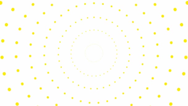 从中心不断增加的黄色圆圈动画 在白色背景上孤立的向量图 — 图库视频影像