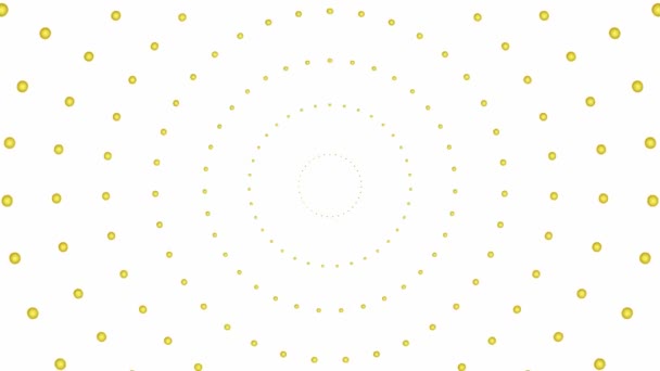 Animated Increasing Golden Dots Circles Center Vector Illustration Isolated White — Stock Video