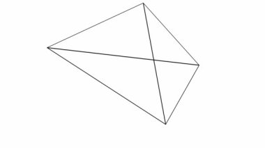 Animasyon siyah doğrusal piramit. Geometrik şekil. Döngülü video. Vektör illüstrasyonu beyaz arkaplanda izole edildi.