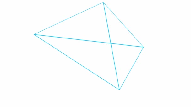 Pirâmide Linear Azul Animada Forma Geométrica Vídeo Loop Ilustração Vetorial — Vídeo de Stock