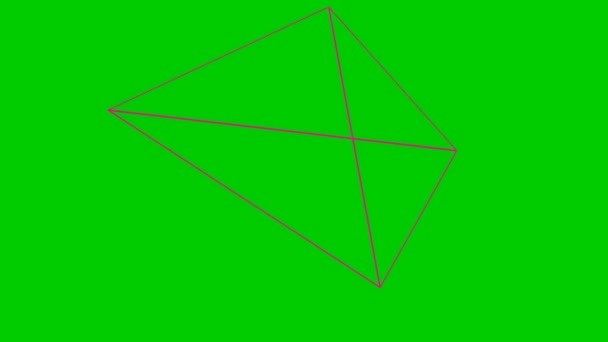 Animowana Różowa Piramida Liniowa Geometryczny Kształt Magenta Zapętlone Wideo Ilustracja — Wideo stockowe