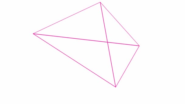Pyramide Linéaire Jaune Animé Forme Géométrique Vidéo Boucle Illustration Vectorielle — Video
