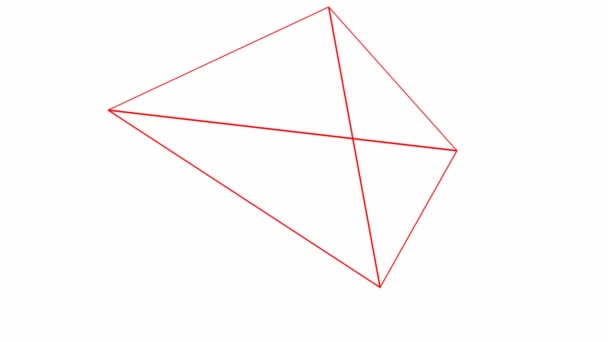 Κινούμενη Κόκκινη Γραμμική Πυραμίδα Γεωμετρικό Σχήμα Βιντεοσκοπημένο Εικονογράφηση Διανύσματος Απομονωμένη — Αρχείο Βίντεο