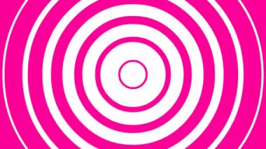 Merkezden hareketli pembe doğrusal daireler. Düz vektör çizimi beyaz arkaplanda izole edildi.