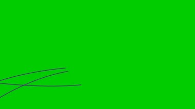 Animasyon çizgileri görünür ve kaybolur. Dekoratif çizgiler. Üç tane menekşe çubuğu. Dalgalar yavaş yavaş şekil değiştirir. Döngülü video. Düz vektör çizimi beyaz arkaplanda izole edildi.