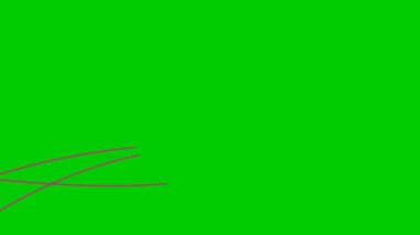 Animasyon çizgileri görünür ve kaybolur. Dekoratif çizgiler. Üç tane morumsu çikolata. Dalgalar yavaş yavaş şekil değiştirir. Döngülü video. Düz vektör çizimi beyaz arkaplanda izole edildi.