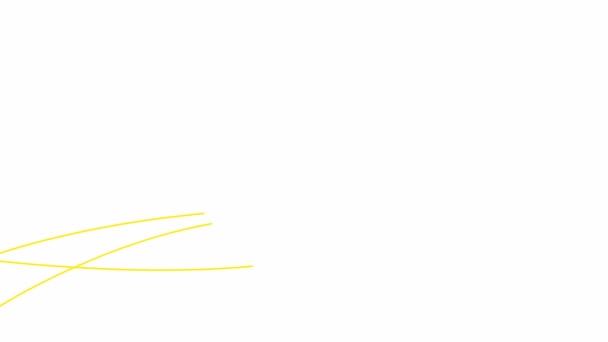 アニメーションのストライプが表示されなくなります 装飾的な線だ 黄色のバーが３つ 波は徐々に形を変える ループビデオだ 白い背景に孤立したフラットベクトルイラスト — ストック動画