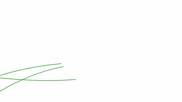 Появляются Исчезают Анимированные Полосы Декоративные Линии Три Зеленых Полоски Волны — стоковое видео