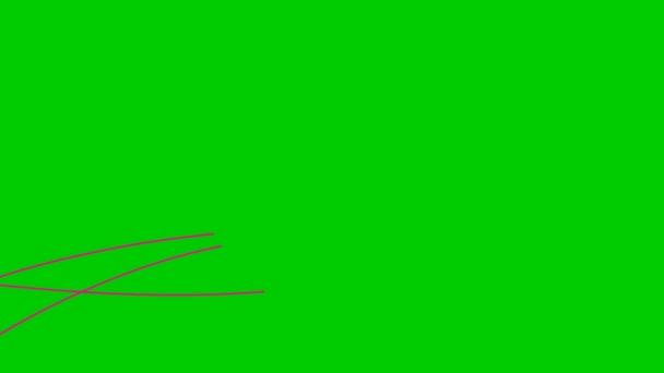 动画条纹出现和消失 装饰线条 三个品红吧 波浪逐渐改变形状 循环视频 白色背景上孤立的平面矢量图 — 图库视频影像