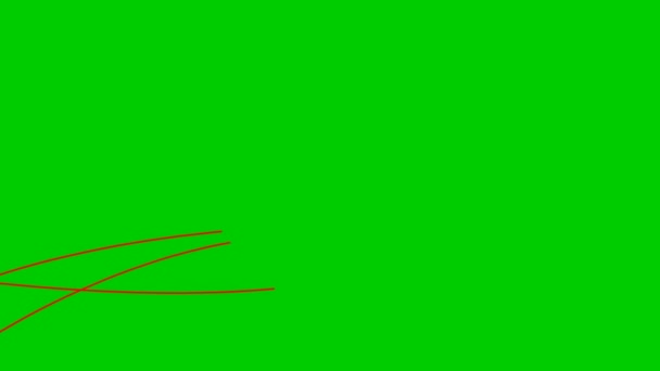 Появляются Исчезают Анимированные Полосы Декоративные Линии Три Красных Полоски Волны — стоковое видео