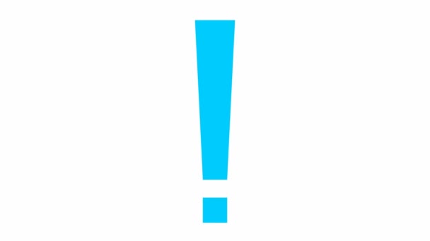Animated Blue Symbol Exclamation Mark Looped Video Concept Warning Attention — Video